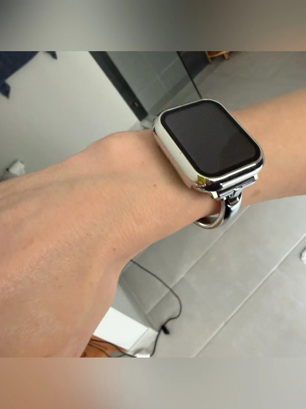 Silver Apple Watch band 42mm 44mm 45mm 46mm